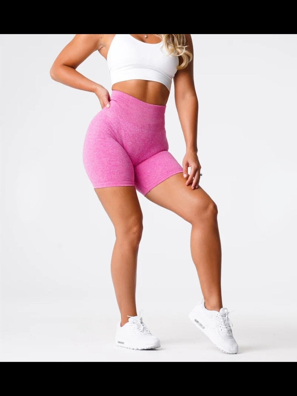 NVGTN Women's Pink Seamless Bike Shorts - Size S